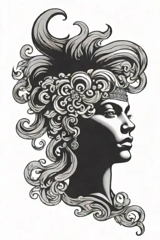 versace logo smoke forming the shape tattoo design idea