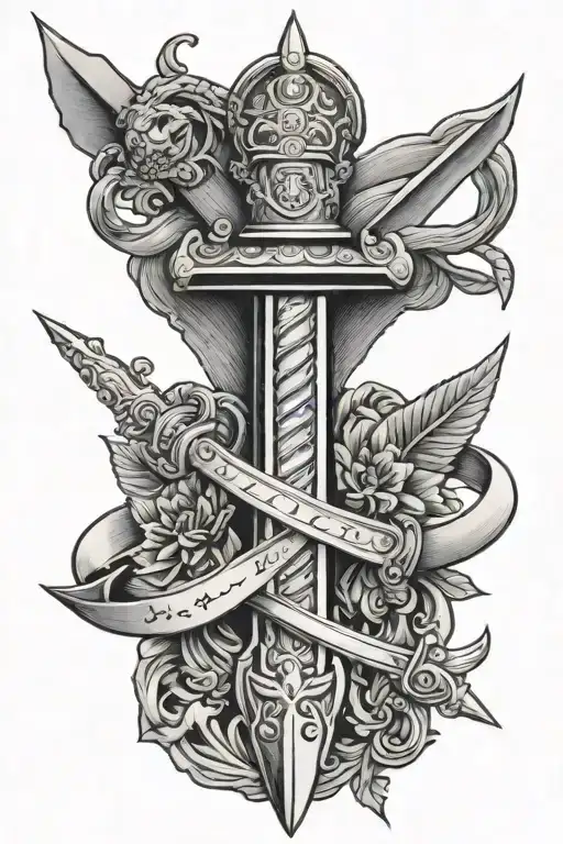 Royal Marines Dagger tattoo design idea