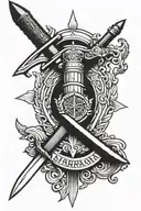 royal marines commando dagger combined tattoo design idea