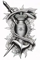 royal marines commando dagger combined tattoo design idea
