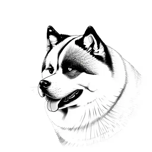 american akita face tattoo design idea