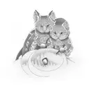 mother and son tattoo design idea