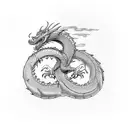 dragon ouroboros tattoo design idea