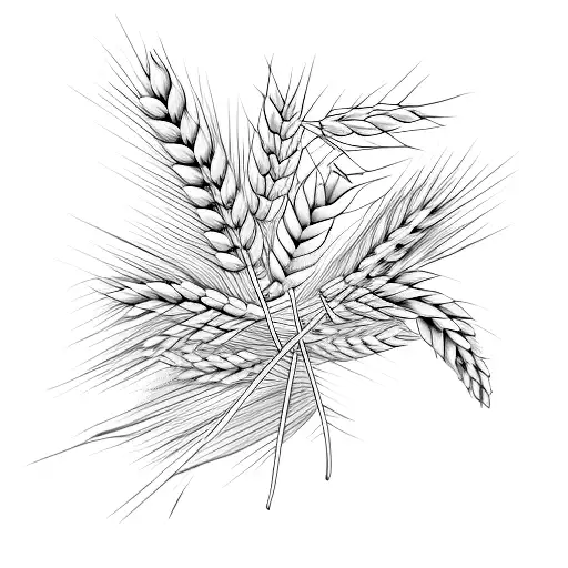 heather and wheat tattoo design idea
