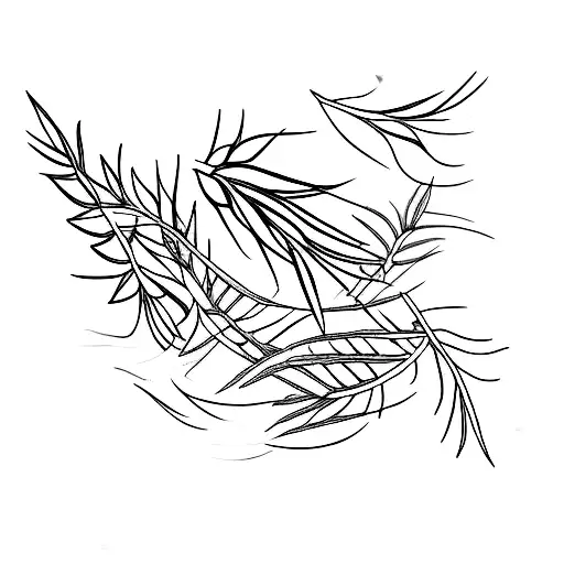 heather stem with wheat stem tattoo design idea