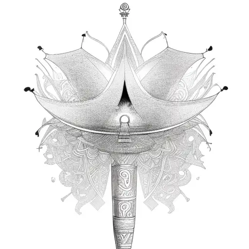 ankh coming out lotus tattoo design idea