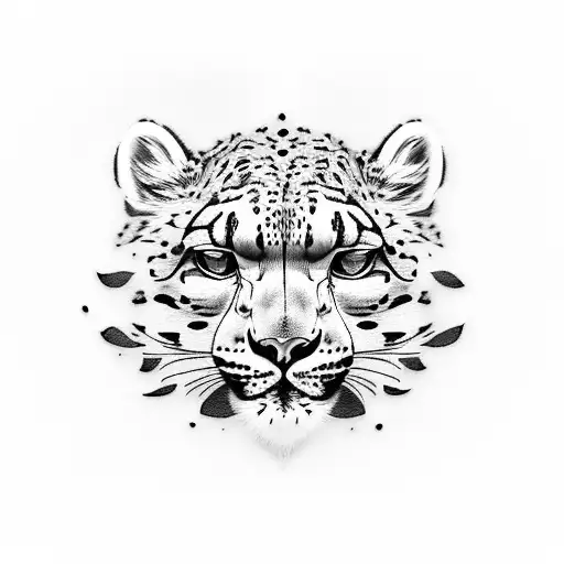 snow leopard  tattoo design idea