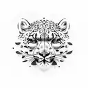 snow leopard  tattoo design idea
