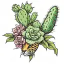 Tennessee mountains cactus succulents Lillie’s cheetah print tattoo design idea