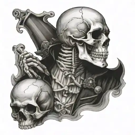 Hamlet holding a skull tattoo design idea