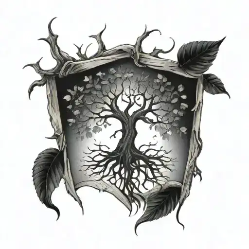 tree roots tattoo chest