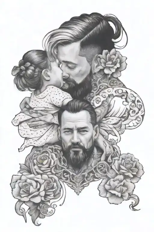 daddy daughter tattoo design idea