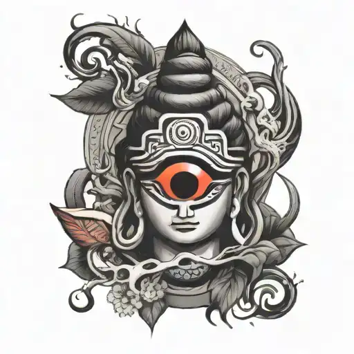 lord shiva third eye tattoo design idea