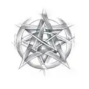 bloody pentagram tattoo design idea