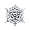 bloody pentagram tattoo design idea