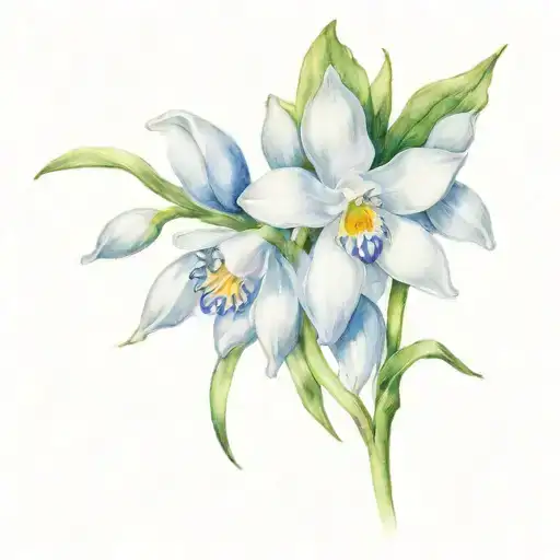 snowdrop and holly flowers tattoo design idea
