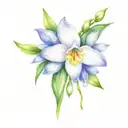 snowdrop and holly flowers tattoo design idea