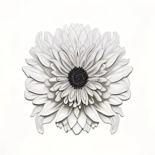 black Chrysanthemum tattoo design idea