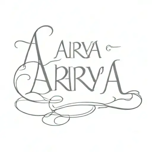 arya name tattoo tattoo design idea
