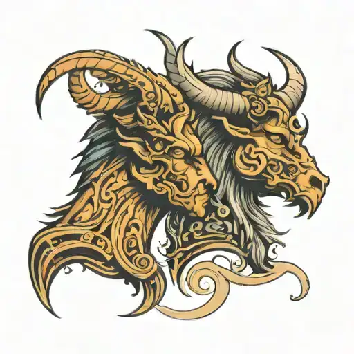 phenix vs minotaur head to head profile holding tattoo design idea