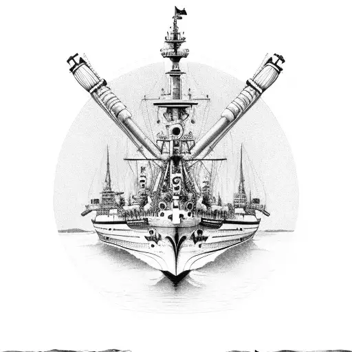 Ticonderoga Class Cruiser, Berlin Class Replenishment Ship, Alexander-von-Humboldt Tallship, side by side, Anchor tattoo design idea