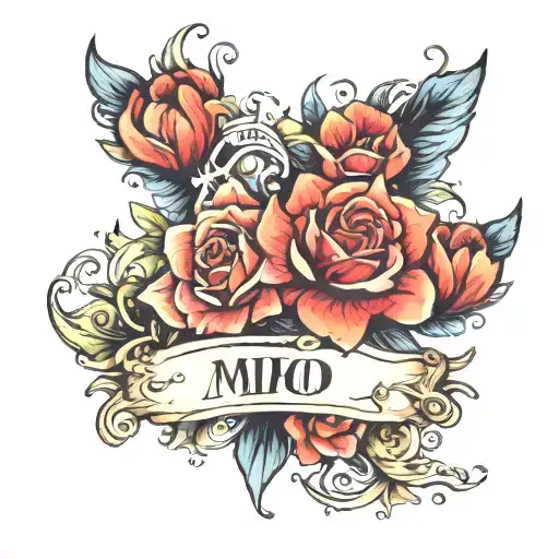 mom and dad name tattoo design idea