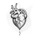 heart with boy diving tattoo design idea