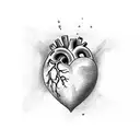 heart with boy diving tattoo design idea