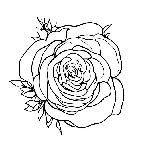 flores minimalista para aparte de cima do seio tattoo design idea