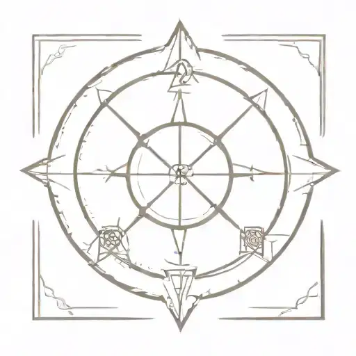 Incorporate the bâton d'Hermès, the compass above the square, and the Eye of Horus into a design symbolizing the power of fraternity, the wisdom of knowledge, and the strength of empathy. tattoo design idea