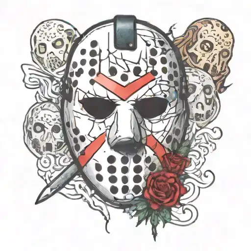 Jason Voorhees mask merged tattoo design idea