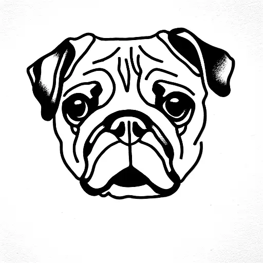 pug dog tattoo design idea