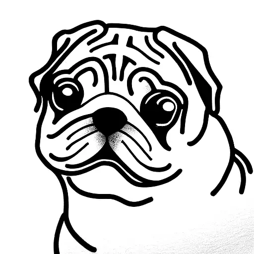 pug dog tattoo design idea