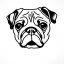 pug dog tattoo design idea