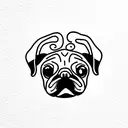 pug dog tattoo design idea