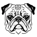 pug dog tattoo design idea