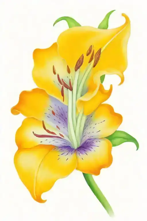 stargazer lily tattoo design idea