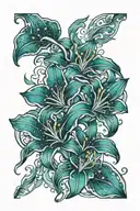 teal stargazer lilys  tattoo design idea