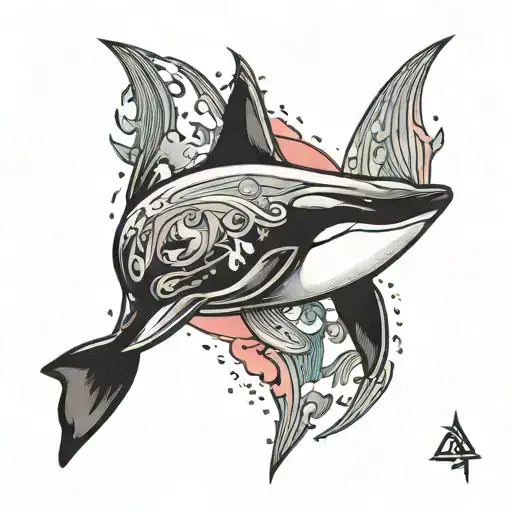 Orca Pink Floyd dark side tattoo design idea