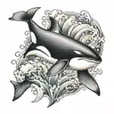 Orca Japanese tattoo design idea