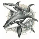 Orca Japanese tattoo design idea