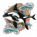 Orca Pink Floyd prism tattoo design idea