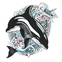 Orca Pink Floyd prism tattoo design idea