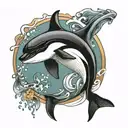 Orca Japanese tattoo design idea