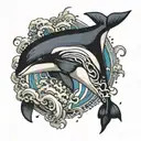 Orca Japanese tattoo design idea