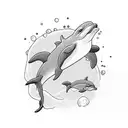 angry dolphin tattoo design idea