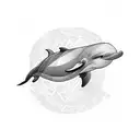 angry dolphin tattoo design idea