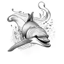 angry dolphin tattoo design idea