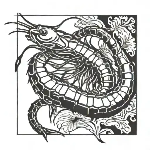 Shrimp tattoo design idea
