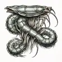 Shrimp tattoo design idea